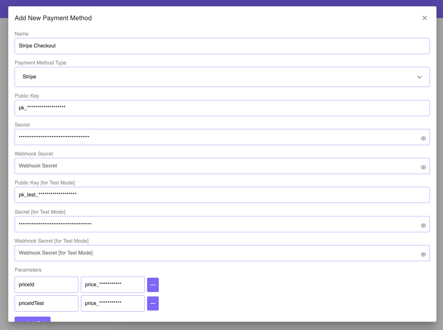 Add a Stripe Payment Method