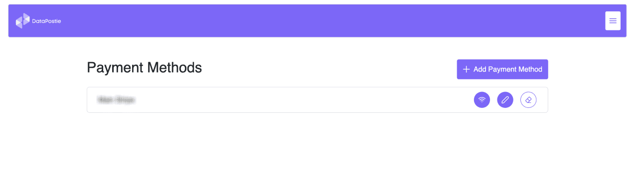 Payment Methods list