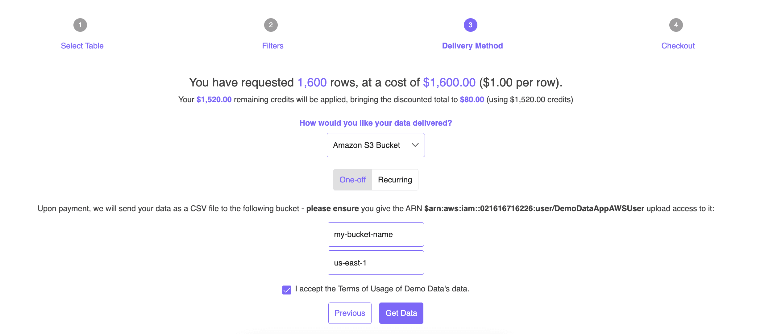 Deliver your query results to an S3 bucket.