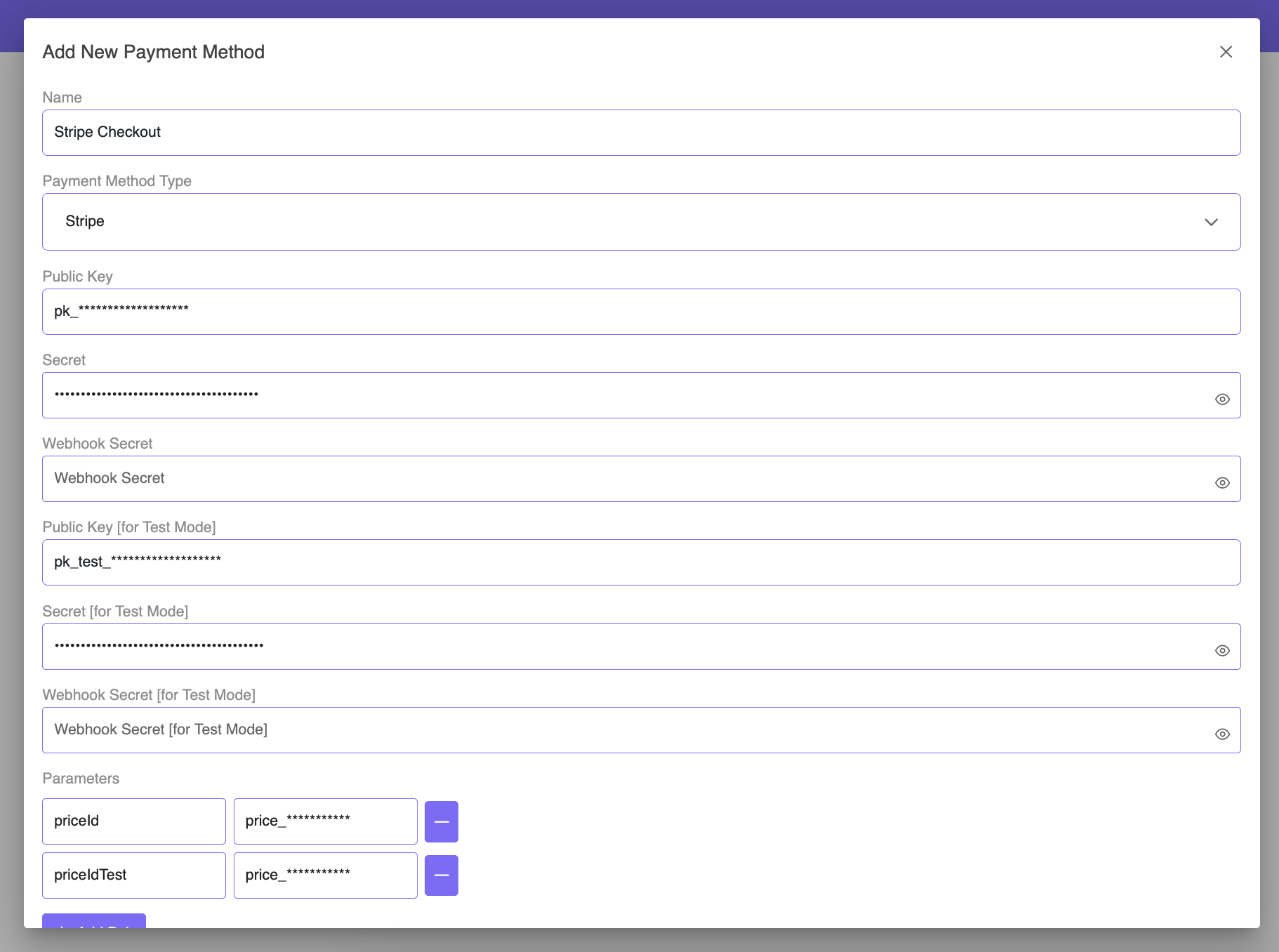 Add a Stripe Payment Method